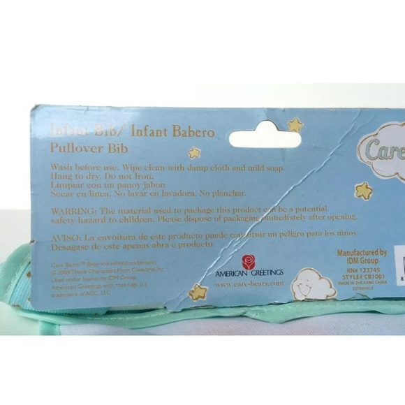 Care Bears Baby Infant Pullover Bib Wish Cheer Bear Wish Bear Girl Boy Pastel - Picture 7 of 12